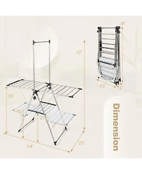 Large Foldable Clothes Drying Rack with Tall Hanging Bar