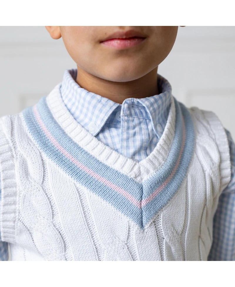 Hope & Henry Boys Long Sleeve Seersucker Button Down Shirt
