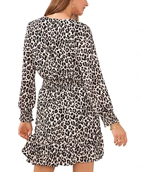 Vince Camuto Women's Leopard-Print Wrap-Front Mini Dress