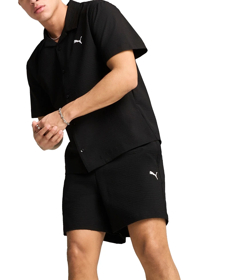 Puma Men's Relaxed-Fit 6" Seersucker Shorts