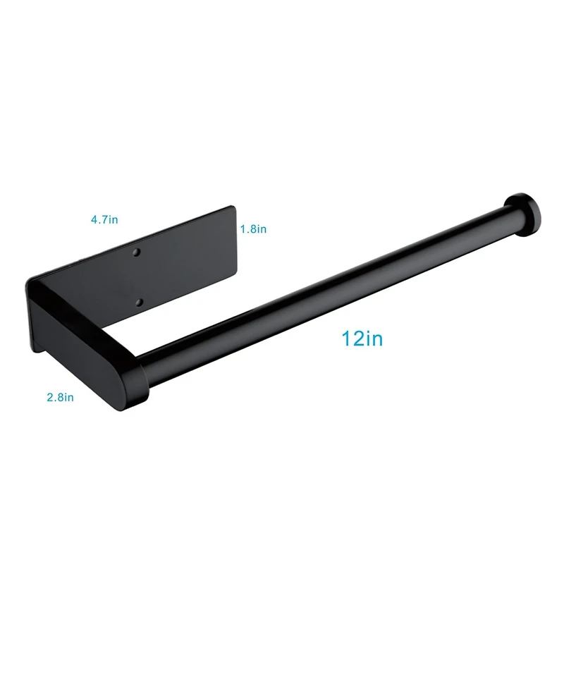 2 Pack Paper Towel Holder Wall Mount, Black Paper Towel Holder Under Cabinet, Self Adhesive Paper Towel Holders, Kitchen Towel Holder for Kitchen Orga