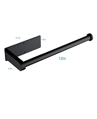 2 Pack Paper Towel Holder Wall Mount, Black Paper Towel Holder Under Cabinet, Self Adhesive Paper Towel Holders, Kitchen Towel Holder for Kitchen Orga