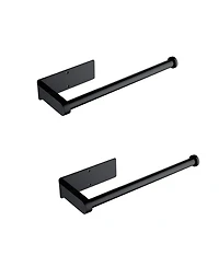 2 Pack Paper Towel Holder Wall Mount, Black Paper Towel Holder Under Cabinet, Self Adhesive Paper Towel Holders, Kitchen Towel Holder for Kitchen Orga