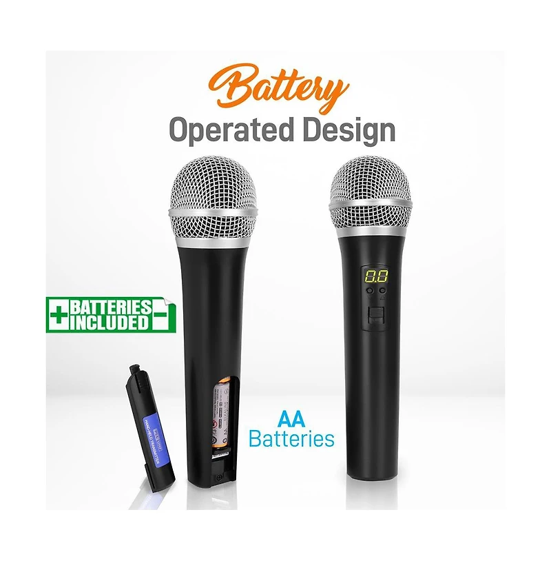 Pyle Premier Series Professional 2-Channel Uhf Wireless Handheld Microphone System with Selectable Frequency