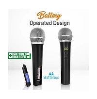 Pyle Premier Series Professional 2-Channel Uhf Wireless Handheld Microphone System with Selectable Frequency