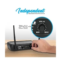 Pyle Wireless Microphone System – Vhf Fixed Frequency with Adjustable Volume Control