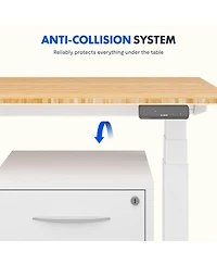Flexispot E7-commercial 55 W Electric Adjustable Standing Desk, Bamboo Top, White Base