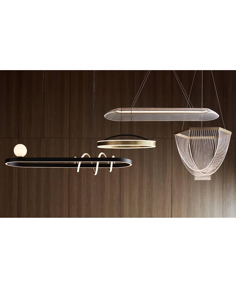 Possini Euro Design Muir 20 1/2" Modern Pendant Ceiling Light Fixture Dining Room Over Table Hanging Led Clear Sanded Gold Finish