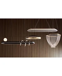Possini Euro Design Muir 20 1/2" Modern Pendant Ceiling Light Fixture Dining Room Over Table Hanging Led Clear Sanded Gold Finish