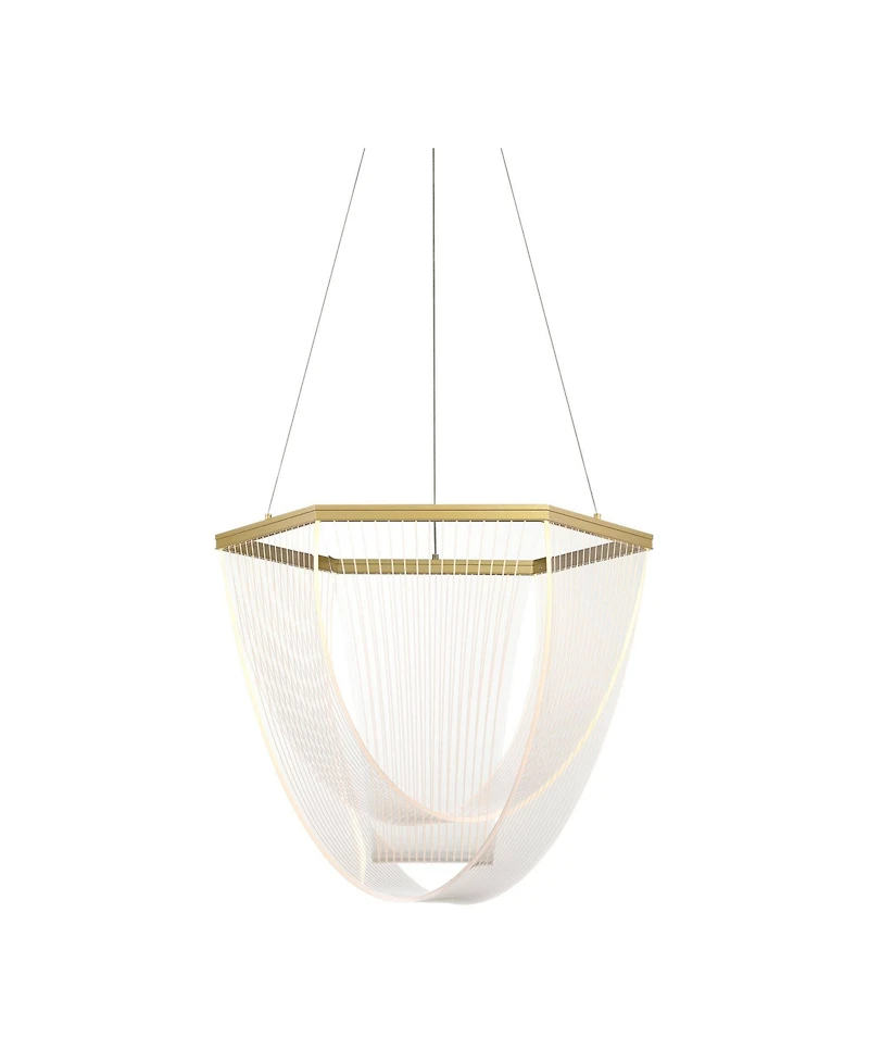 Possini Euro Design Muir 20 1/2" Modern Pendant Ceiling Light Fixture Dining Room Over Table Hanging Led Clear Sanded Gold Finish