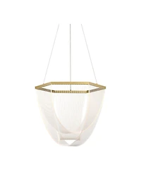 Possini Euro Design Muir 20 1/2" Modern Pendant Ceiling Light Fixture Dining Room Over Table Hanging Led Clear Sanded Gold Finish