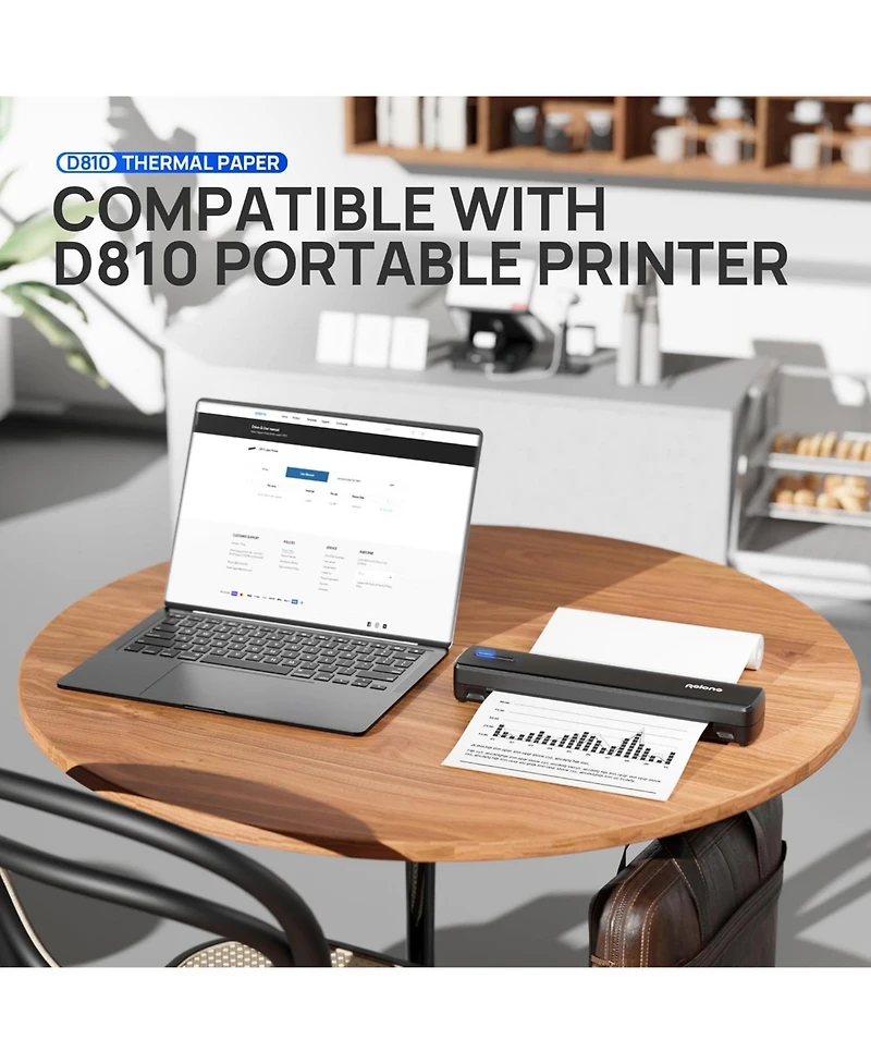 Polono D810 Thermal Printer Paper 8.5 x 11 Inch, Advanced Thermal Printing, Us Letter Size Thermal Paper Compatible with D810, Size 8.5" x 11