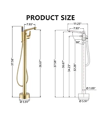Freestanding Floor Mounted Bathtub Faucet - Anti-Scald, Durable, and Versatile