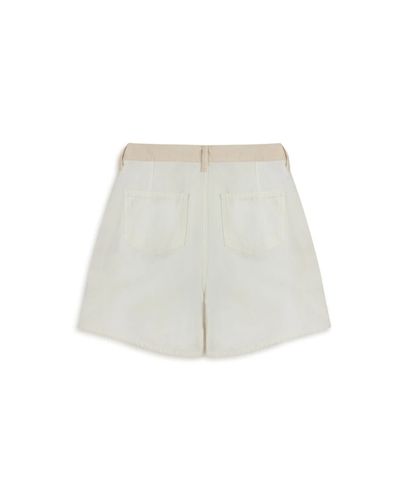 Nocturne Women's Mini Denim Shorts with Metal Button Accessories