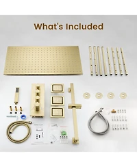 Casainc Ceiling-Mounted Thermostatic Shower System With Body Jets Handheld