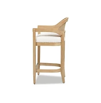 Mid-Century Modern 26" Counter Stool, Cane Back Kitchen Island Chair with Solid Oak Frame, 1 Pk -The Pop Home