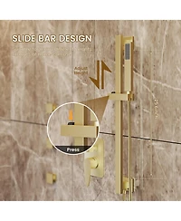 Casainc Led Light Pressure-balanced Valve Included All-In-One Kit With Rough In-Valve Thermostatic Shower System Body Jets