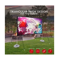 Pyle 100" Portable Outdoor Projection Screen – Lightweight Frame Stand, Hd 16:9 Display