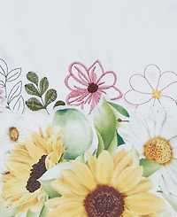 Elrene Sunflower and Daisies Cutwork Tablecloth