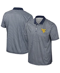 Colosseum Men's Navy West Virginia Mountaineers Striped Polo Shirt