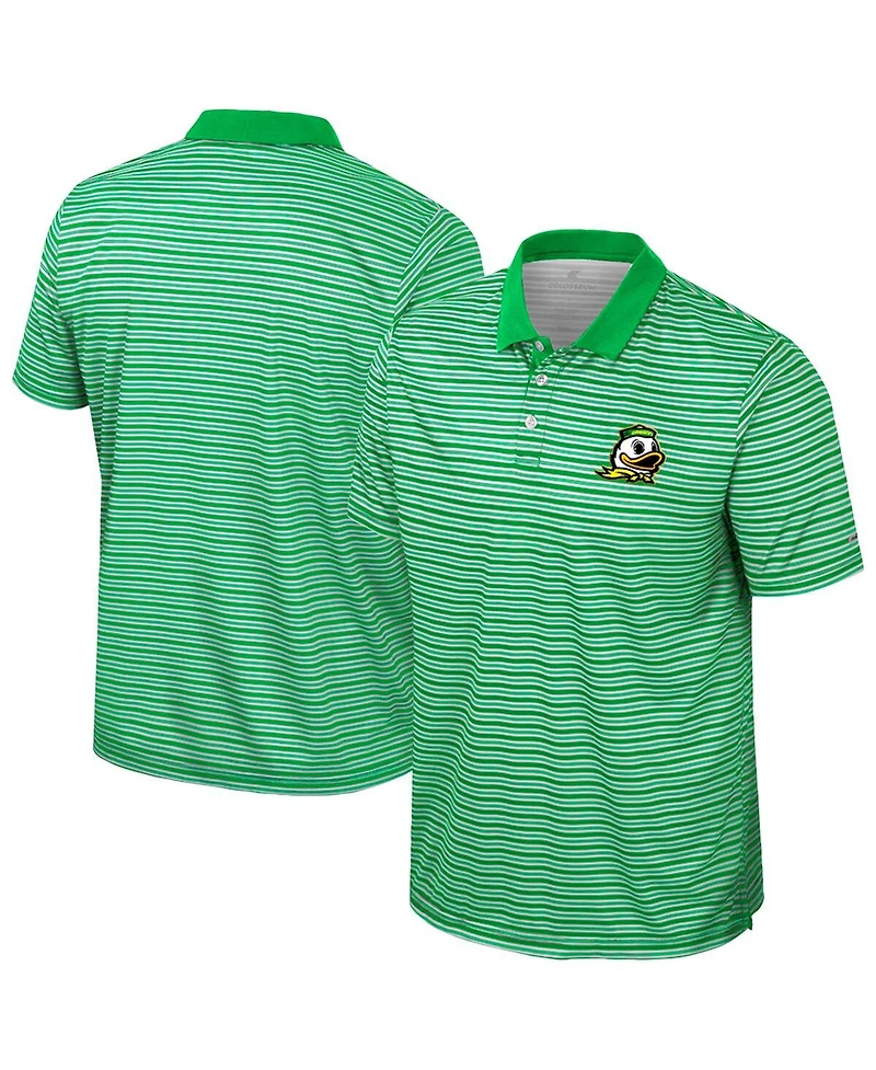 Colosseum Men's Green Oregon Ducks Striped Polo Shirt
