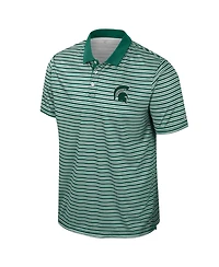 Colosseum Men's Green Michigan State Spartans Striped Polo Shirt