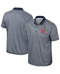 Colosseum Men's Navy Illinois Fighting Illini Striped Polo Shirt