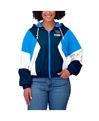 Wear by Erin Andrews Women's Light Blue Tennessee Titans Color Block Full-Zip Windbreaker Jacket