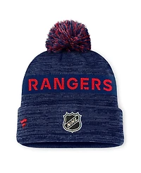 Fanatics Men's Blue New York Rangers Authentic Pro Alternate Logo Cuffed with Pom Knit Hat