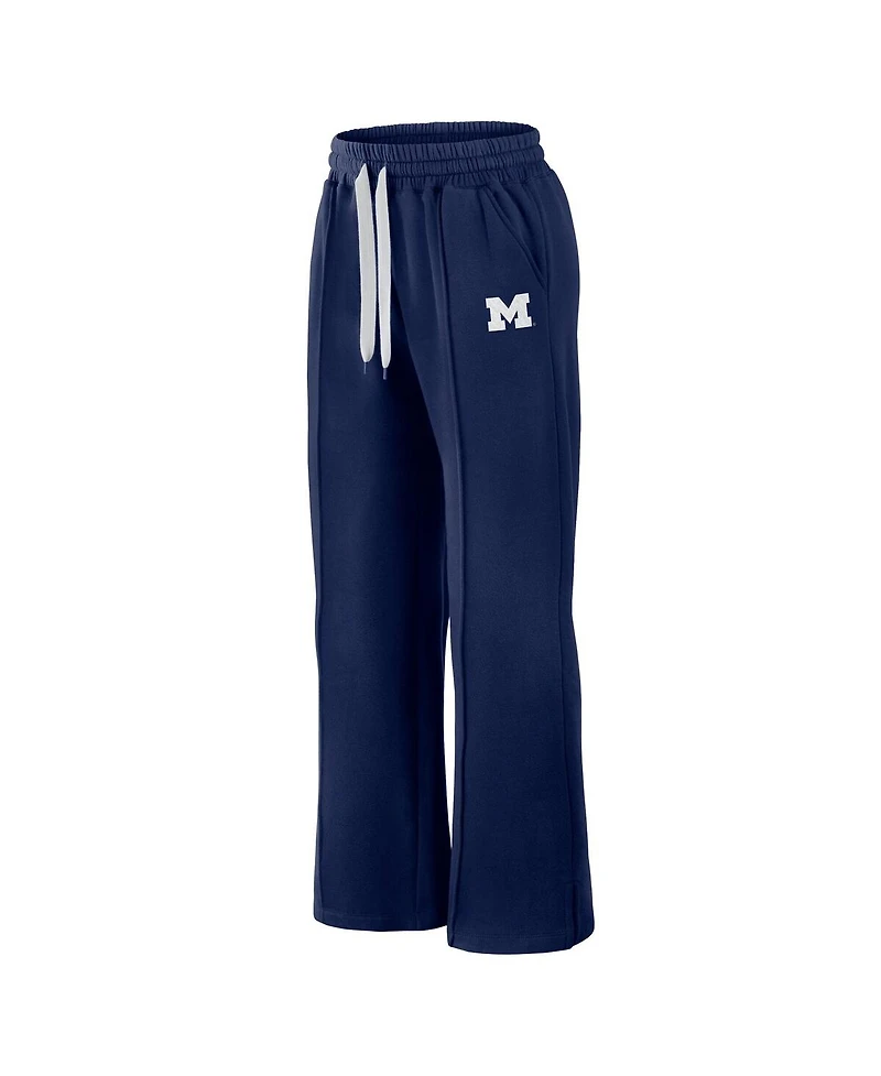 Fanatics Women's Navy Michigan Wolverines Prime Supersoft Fleece Flared Sweatpants