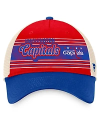 Fanatics Men's Red/Blue Washington Capitals Heritage Vintage Trucker Adjustable Hat