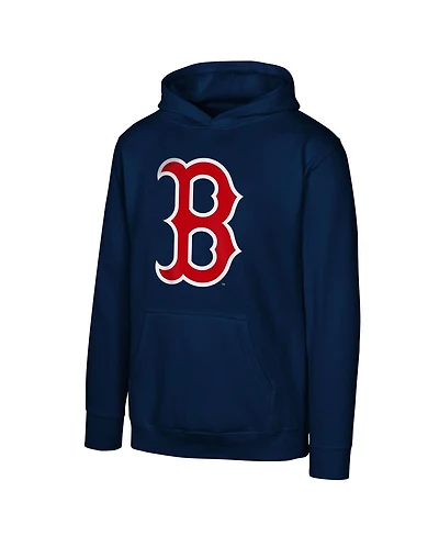 Outerstuff Big Boys and Girls Navy Boston Red Sox Primary Logo Pullover Hoodie