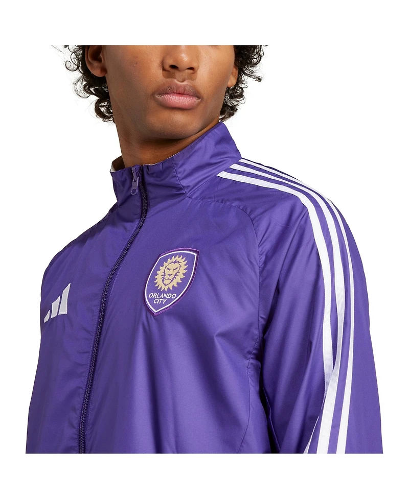 Adidas Men's Purple/White Orlando City Sc 2025 Anthem Reversible Full-Zip Jacket