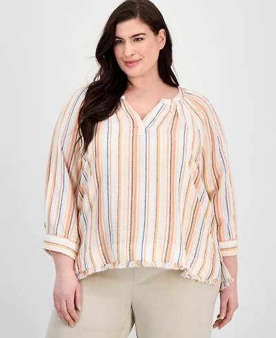 Liverpool Los Angeles Plus 3/4-Raglan Sleeve Top
