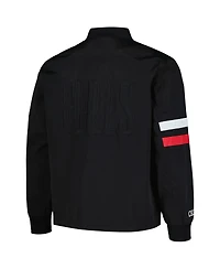 The Wild Collective Men's and Women's Black Chicago Bulls Stitch Applique Full-Zip Bomber Jacket