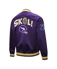 Mitchell & Ness Men's Purple Minnesota Vikings Vintage Double Down Satin Raglan Full-Snap Jacket