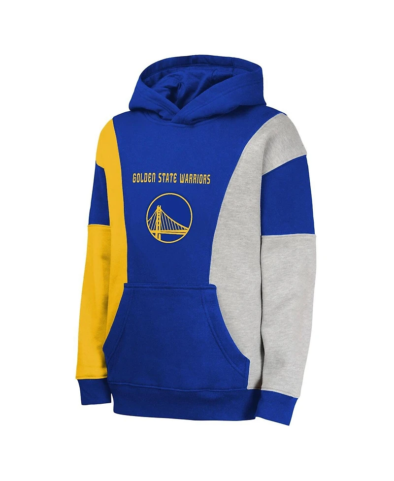 Outerstuff Big Boys and Girls Blue Golden State Warriors Ace the Hole Pullover Hoodie