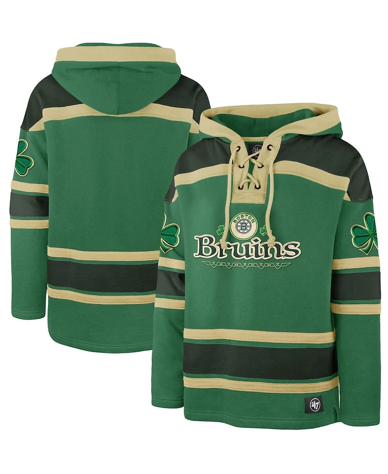 '47 Brand Kelly Green Boston Bruins St. Patrick's Day McLucky Superior Lacer Pullover Hoodie