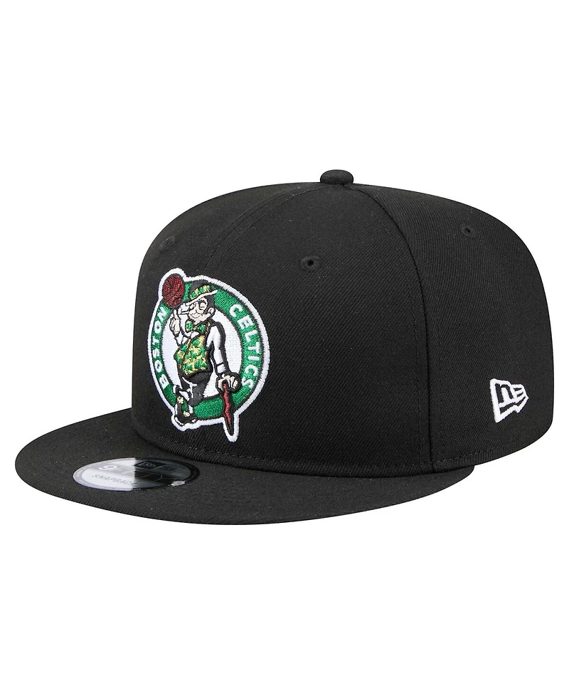 New Era Men's Black Boston Celtics Logo 18x Champs 9FIFTY Snapback Hat