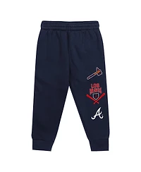 Outerstuff Toddler 2-Piece Red/Navy Atlanta Braves Wind Up Pullover Hoodie and Sweatpants Set