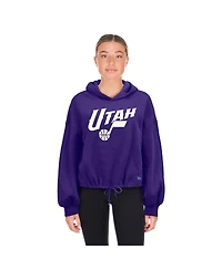 New Era Women's Purple Utah Jazz 2024/25 City Edition Cropped Pullover Hoodie