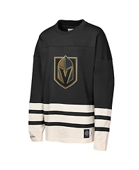Mitchell & Ness Girls Black Vegas Golden Knights Chainstitch Heavyweight Long Sleeve Top