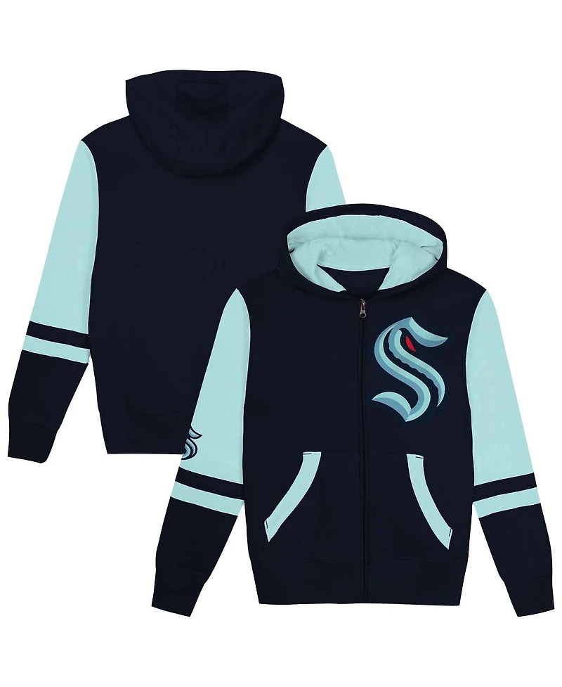 Outerstuff Preschool Navy Seattle Kraken Face Off Full-Zip Hoodie