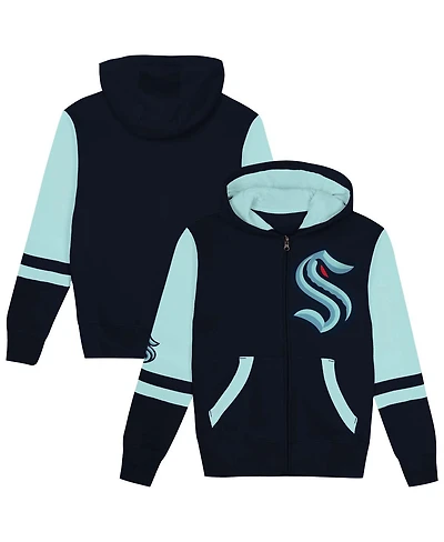 Outerstuff Preschool Navy Seattle Kraken Face Off Full-Zip Hoodie