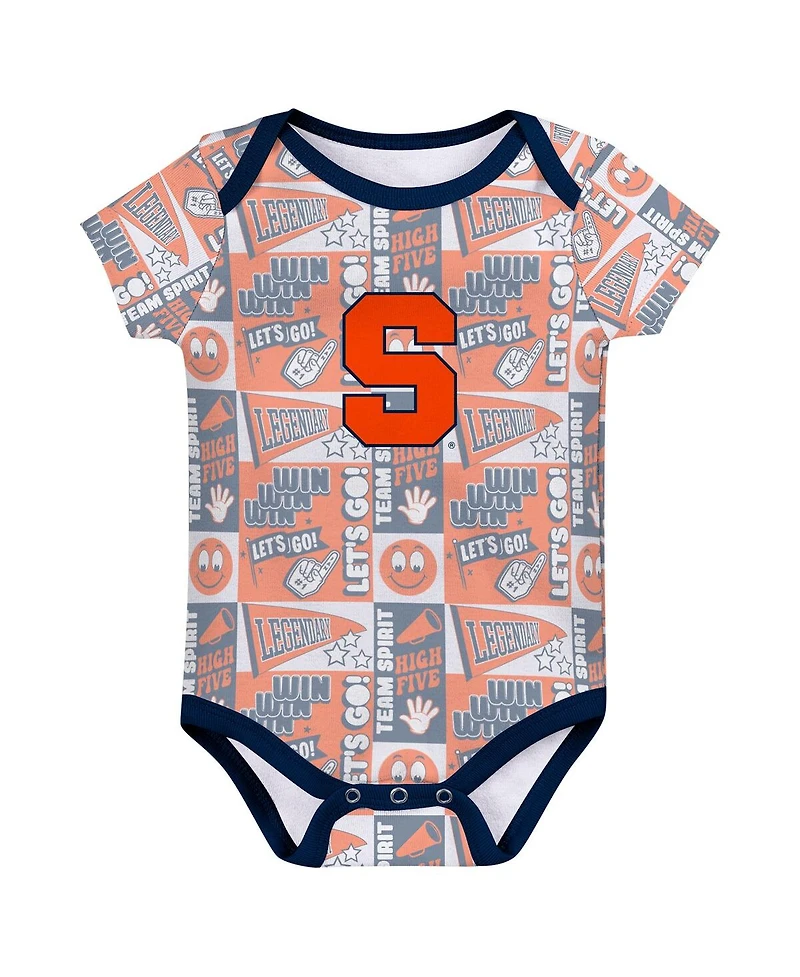 Outerstuff Newborn Navy Syracuse Orange Sunday Comics Bodysuit 3-pack
