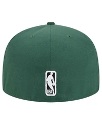 New Era Men's Hunter Green Milwaukee Bucks Sport Night Script Sided 59FIFTY Fitted Hat