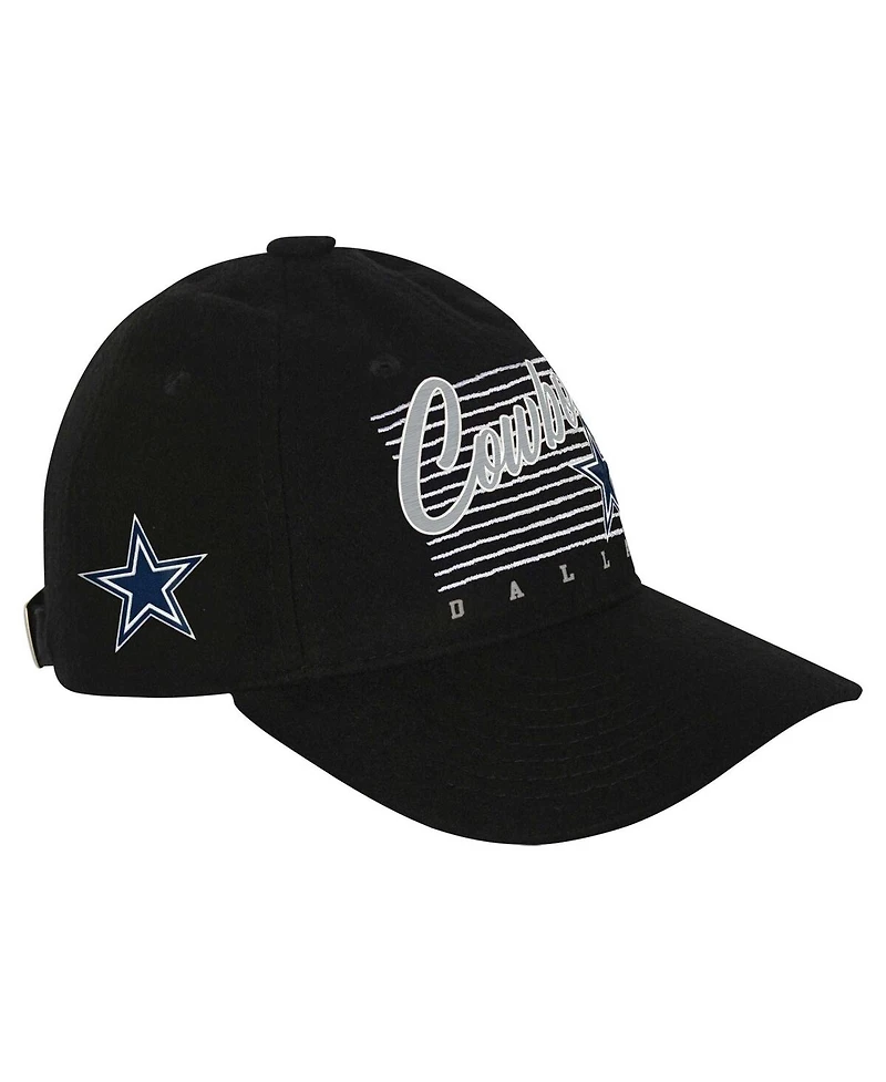 Outerstuff Big Boys and Girls Black Dallas Cowboys Retro Wooly Adjustable Hat