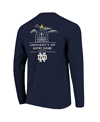 Image One Men's Navy Notre Dame Fighting Irish Comfort Colors Campus Nights Long Sleeve T-Shirt