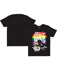 Checkered Flag Sports Men's Black Nascar Love Wins Pride T-Shirt