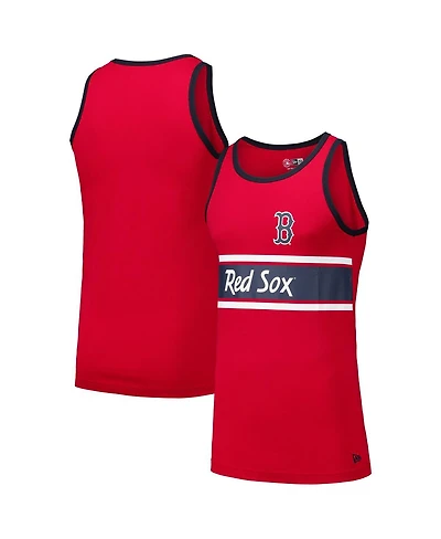 New Era Men's Red Boston Sox Jersey Ringer Tank Top